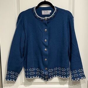 Jersild Acrylic Cardigan Sweater Women's Sz Medium Nordic Coquette Fairy